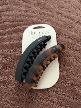 Kitsch  Black & Tortoiseshell Banana Claw Clips - 2 Pack